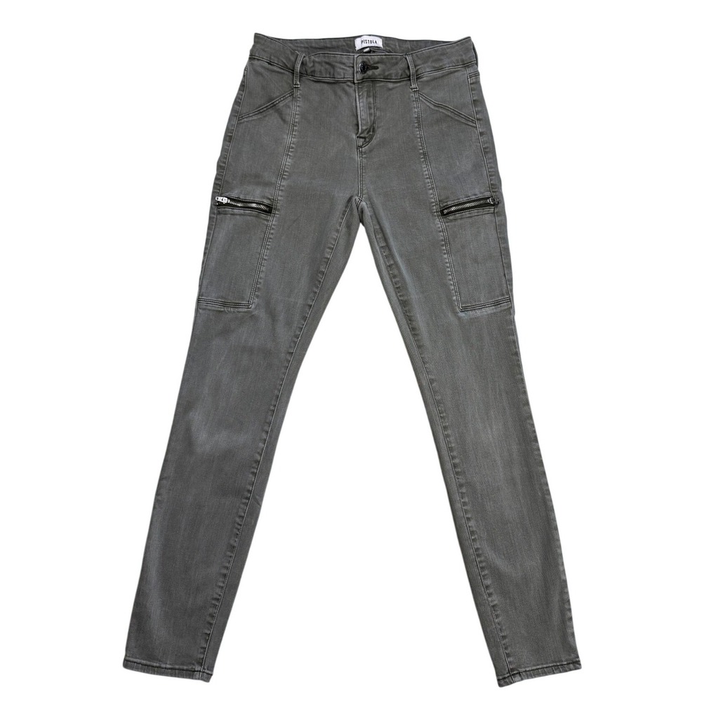 PISTOLA Women's Topanga‎ Cargo Skinny Jeans Greenish/Gray Size 27